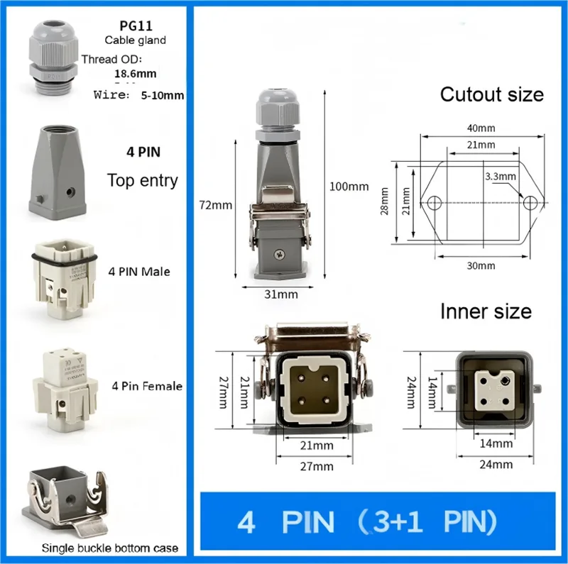 4/5 Pin MTG Heavy Duty Connectors